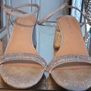Kelly & Katie Silver Glitter Strappy Heels